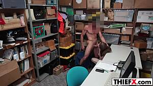 Teen Thief Takes Monster Cock Deal in Garage for Avoiding Punishment