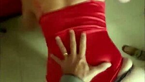 oh man that french milf in red SATIN LINGERIE gets her PUSSY FUCKED doggystyle with spanking