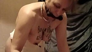 maid slut flashes humiliates in tiny apron outfit