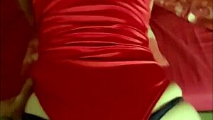 oh man that french milf in red SATIN LINGERIE gets her PUSSY FUCKED doggystyle with spanking