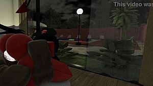 Devil prostitute takes massive black monster cock on sofa pounding her wet pussy until squirting wildly