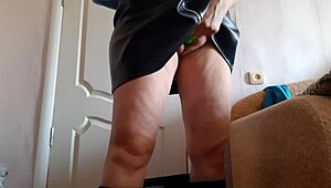 Milf Secretary’s Leather Skirt Hides Wild Office Masturbation Orgasm with Toy