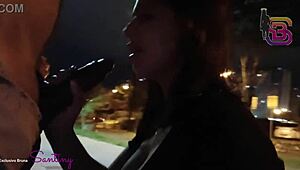 Wife Caught Sucking Massive Cock from Lover in City Square – Cuckold Shock!
