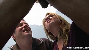 wanna see bbc cuckold wife fuck big cock creampie while hubby sucks bi and eats cum humiliated in chastity?