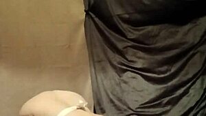 maid slut flashes humiliates in tiny apron outfit