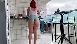 i called this brazilian maid to clean and she showed up looking super tempting around the house