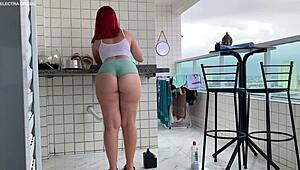 i called this brazilian maid to clean and she showed up looking super tempting around the house