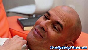 sweet teen 18+ sneaks taste of grandpa's hot cumshot