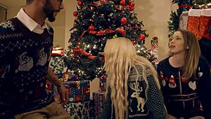 skinny teen sis too old for cake on bday eats stepbro cum instead