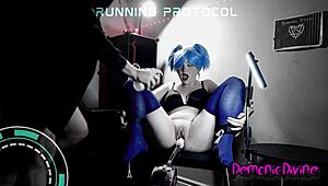 she's bound in stockings begging the fuck machine to pound her submissive ass