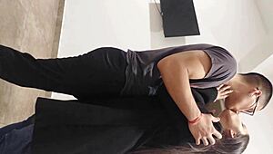 worker seduces hot big ass businesswoman in homemade pov