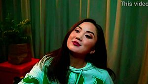 teen asian findom goddess teases panties satin strip in jerk off instructions pov