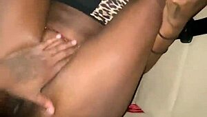 horny ebony babe bends over big black cock outdoors in homemade public pounding