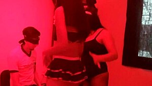 wanna dance erotically with hot latina milfs until that effeminate guy joins for steamy threesome sex?