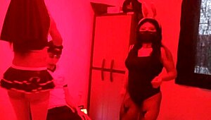 wanna dance erotically with hot latina milfs until that effeminate guy joins for steamy threesome sex?