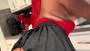 Redhead Twerks Creamy Pussy on Thick Dick