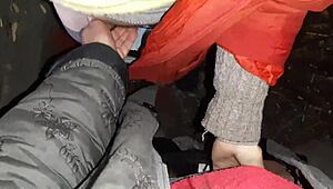 our steamy autumn hut sex mutual masturbation lesbian brunette hairy pussy orgasm 😍💕🔥