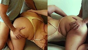 thick latina with big ass gets tricked in fake casting interview bent over for ride