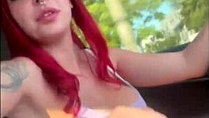 watching the road while deepthroating monster black cock swallowing every drop of cum