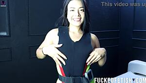 Moonblack's Curvy Latina Ass in Tight Spandex Vintage Neoprene Tease.