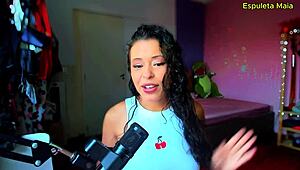 Espuleta Maia Holds Back Cum In Dirty Talk Lingerie Roleplay With Feet