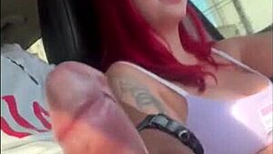 watching the road while deepthroating monster black cock swallowing every drop of cum