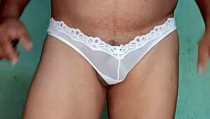 damn im so horny dancin in white panties lingerie pantyhose feelin sexy mexican heat