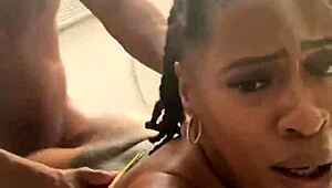 sexy busty ebony marrijanee fucked hard doggy style 💋🍑
