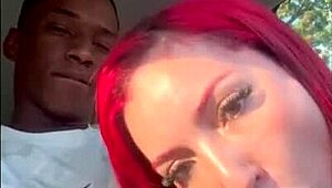 watching the road while deepthroating monster black cock swallowing every drop of cum