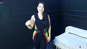 Moonblack's Curvy Latina Ass in Tight Spandex Vintage Neoprene Tease.