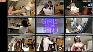 Angel Santana lies back as nurse spreads her shaved pussy in first gyno exam.