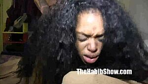 Tattooed Rican hood chick hooks up with chocolate milf