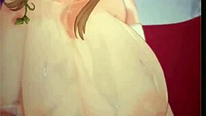 Großbusige Trans-Widowmaker reitet dicken Schwanz im Cowgirl