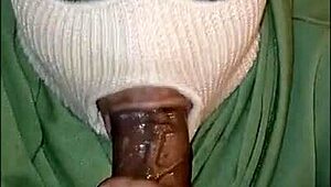 Masked Girl Delivers Super Sloppy Deep Throat!