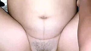 Young pregnant Asian mom takes coworker's big cock creampie in dorm room