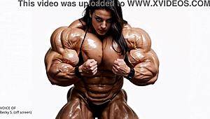 How Massive Will Bodybuilder Natasha's Muscles Pump Up in This Huge Growth Factory Session?