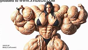 How Massive Will Bodybuilder Natasha's Muscles Pump Up in This Huge Growth Factory Session?
