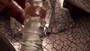 her smooth pussy throbs with toy pleasure and loud moans