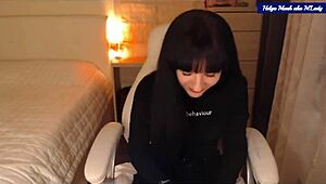 Helga Muah strips her lingerie, fingers her perky clit and nipples, teasing her sweet milf pussy to orgasm