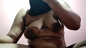 damn this dark chocolate indian babe got massive tits