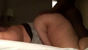 Chubby slut bent over takes monster big black cock rough doggystyle