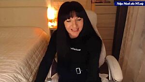 Helga Muah strips her lingerie, fingers her perky clit and nipples, teasing her sweet milf pussy to orgasm