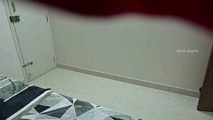 maid catches sight of flashing cock then strokes it hungrily