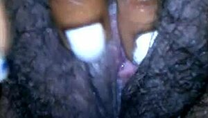 damn ebony babe jessica grabbit fingers her hairy pussy teases nipples with rabbit toy nonstop