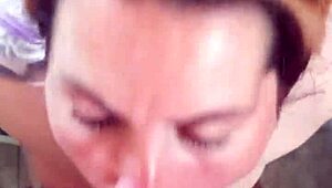 blonde girlfriend deepthroats friend too hard before facial cumshot