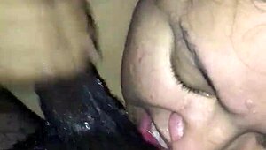 She delivers that nasty great head in a freaky way around his fat black monster cock
