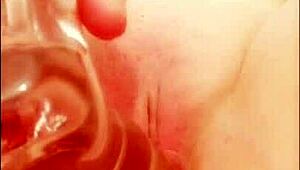 damn, check this curvy milf's cell phone sloppy wet dildo fuck sesh up close!