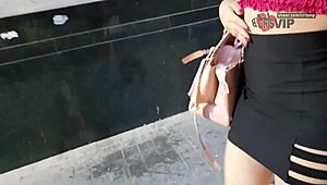 she sucks strangers' cocks swallows cum then kisses cuckold at gloryhole