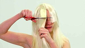 hey submissive babe watch her hair get chopped wild