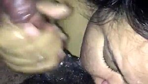 She delivers that nasty great head in a freaky way around his fat black monster cock